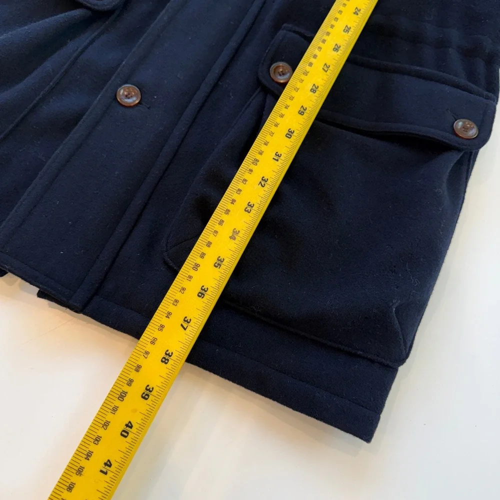 Eddie Bauer Style 5254 Navy Blue 100% Wool Field Jacket Mens XL